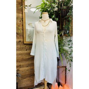 NWT Soft Surroundings XL Gauze Tunic Dress Cover Up Long Sleeve Button Front